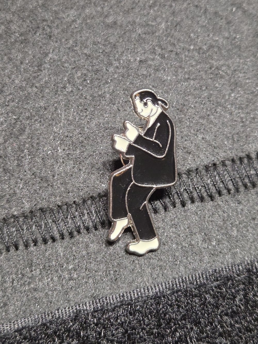 **Black Dancing Man Enamel Lapel Pin - Men Accessories**